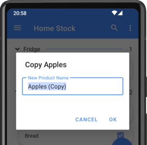 Copy Product Dialog