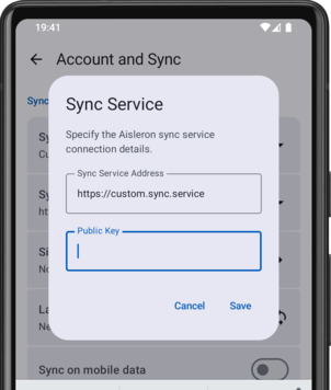 Sync Service Address Dialog